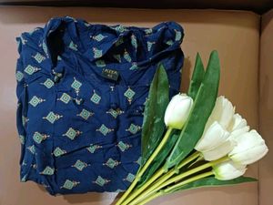 Blue Rayon A-line Kurta