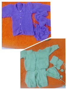 Combo of Cute Knitted Baby Outfit Set