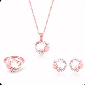 giva 925 silver (Rose Gold) Wreath Jewelry Set