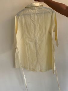 Casual Lemon Shirt With Knot In Back