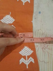 MAX Embroidered Orange Kurta, Size-S