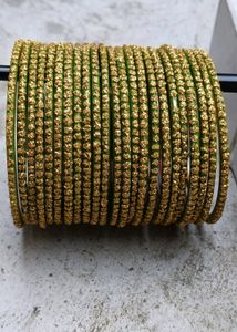 Fancy Green Colour Glass Bangles..