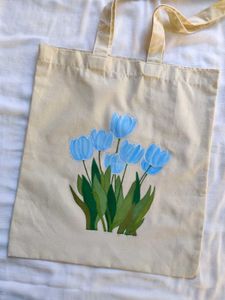Blue Floral Tote Bag💙🌿