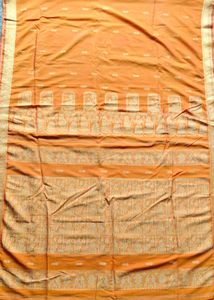 Orange & Gold Woven Saree