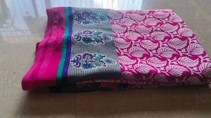 Elegant Pink Chiffon Saree