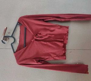 Brown Tie-Front Cardigan