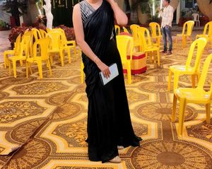 Nevy Blue Ready To Wear Saree!!