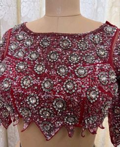 Bollywood Designer Embellished Red Blouse