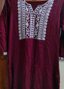 Maroon Formal Kurtha For Office