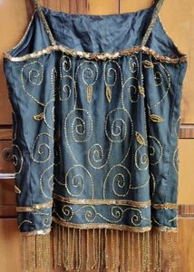 Vintage Beaded Fringe Tank Top