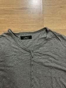 Zara Gray Long Sleeve Henley