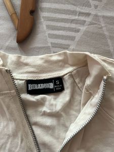 White Zip-Up Crop Top