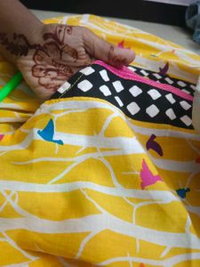 Yellow Printed Kaftan