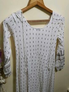 White Printed Midi Dress