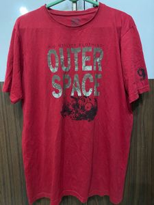 Eound Neck T Shirt Red