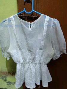 Chic White Peplum Top
