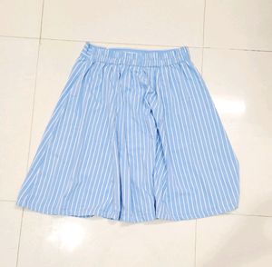 Blue And White Flared Skirt