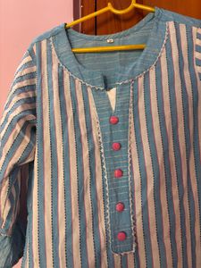 Blue White Kurti Very New Condition