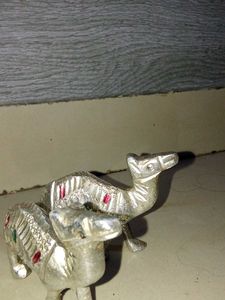 Vintage Silver Camel Figurine
