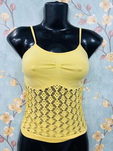 Y2k Yellow Cut Out Cami