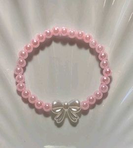 Pink Pearl Bow Bracelet