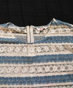 Lace Striped Top☁️