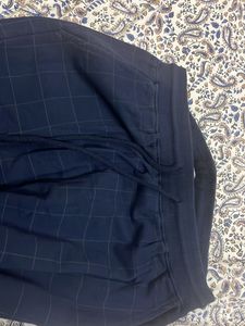 A Navy Blue Checked Joggers  In L size