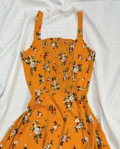 Yellow Branded Mini Dress