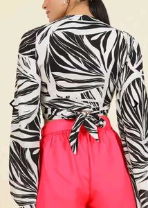 Patterned Crop Top Jacket