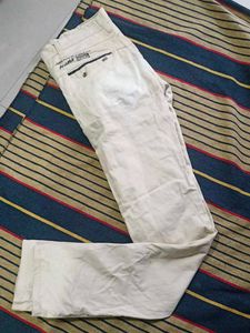 Beige Straight Leg Pants