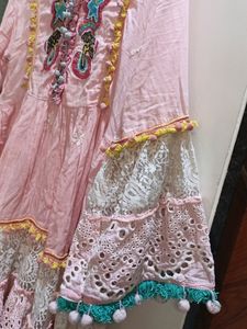 knee length frock with Dora work on front