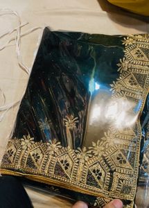 Elegant Emerald Green Saree
