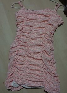 Kawai Pink Floral Mini Dress