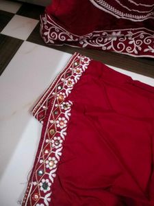 Red Pakistani Kurti Pant Set