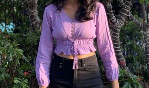 Cute Lavender Crop Top