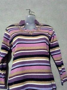 Striped Embellished Top