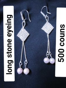 🔥😱 6.3 Mm Long Stone Earrings 😱