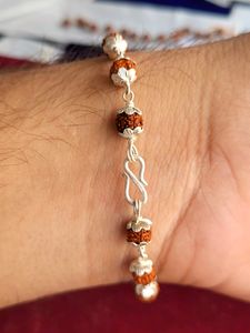 Silver Rudraksh Trendy Rakhi / Bracelet