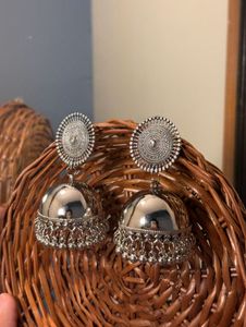 Silver Jhumka Earrings