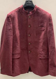 Marks & Spencer Men Maroon Bandhgala Blazer