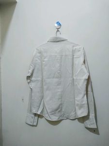 Auburn Hill Yellow Silver Striped Formal Shirt