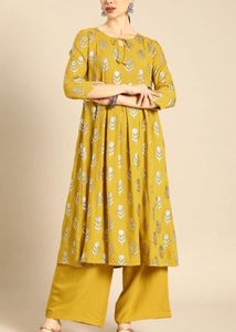 Mustard yellow kurta set