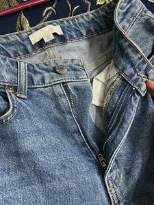 Blue Denim Straight Leg Jeans