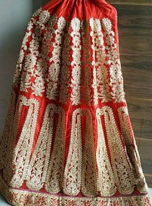 Elegant Red &amp; Gold Lehenga Set (Blouse+Duppata)