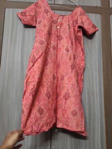 Peach Kurti With Dupatta