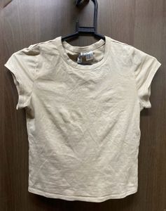 Beige Fitted H&amp;M T-Shirt