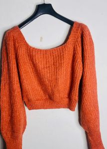 Woollen Crop Sweater For Women