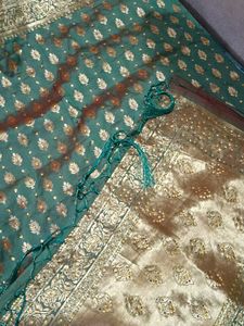 Green &amp; Gold Embellished Saree.. Double Shade