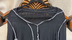 Black Sheer Long Sleeve Top