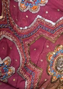 Embroidered Burgundy Sari